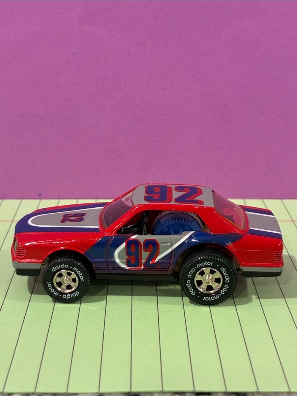 Vintage Darda Motor Mercedes-Benz Race Car #92 Pull-Back – Made in W. Germany - Picture 4 of 8